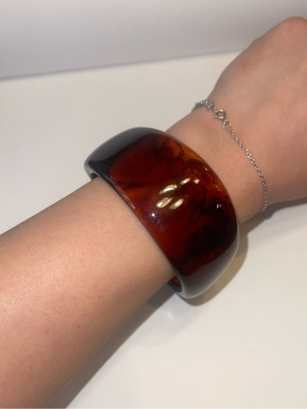 Wide Tortoiseshell Resin Cuff Bracelet